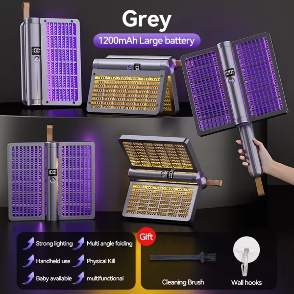 Electric Shock Mosquito Swatter Foldable Zapper Anti Mosquito Lamp Repellent Killer Rechargeable - Image 7