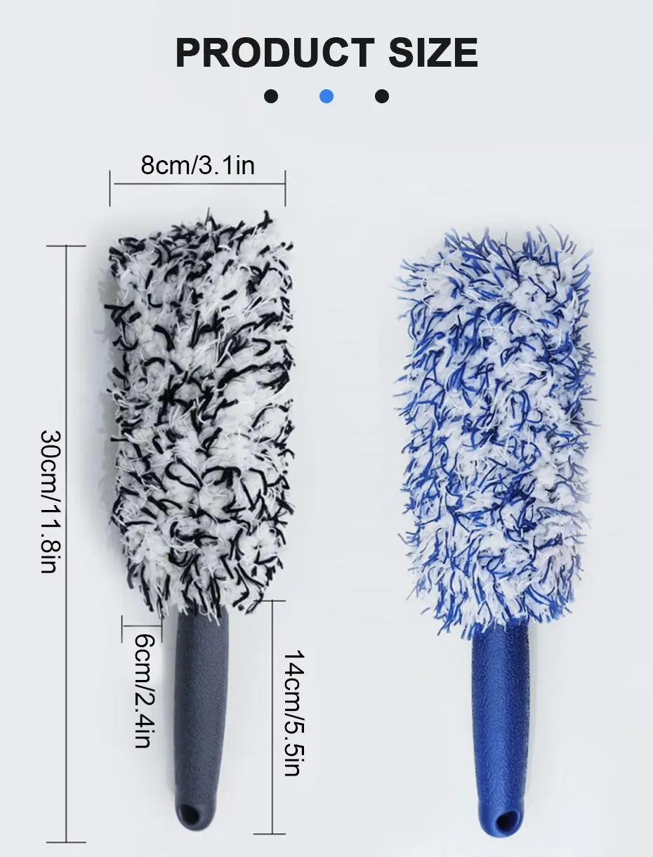 SEAMETAL Plush Car Wheel Hub Brush Anti-Slip Plastic Handle Auto Wheel Tire Rim Brush Cleaning Tool Car Washing Accessories - Image 15