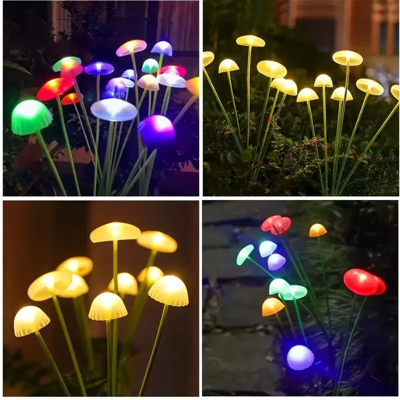 Solar 6LEDS Jellyfish Lights Mushroom Lights Solar Lights Waterproof Firefly Light - Image 2