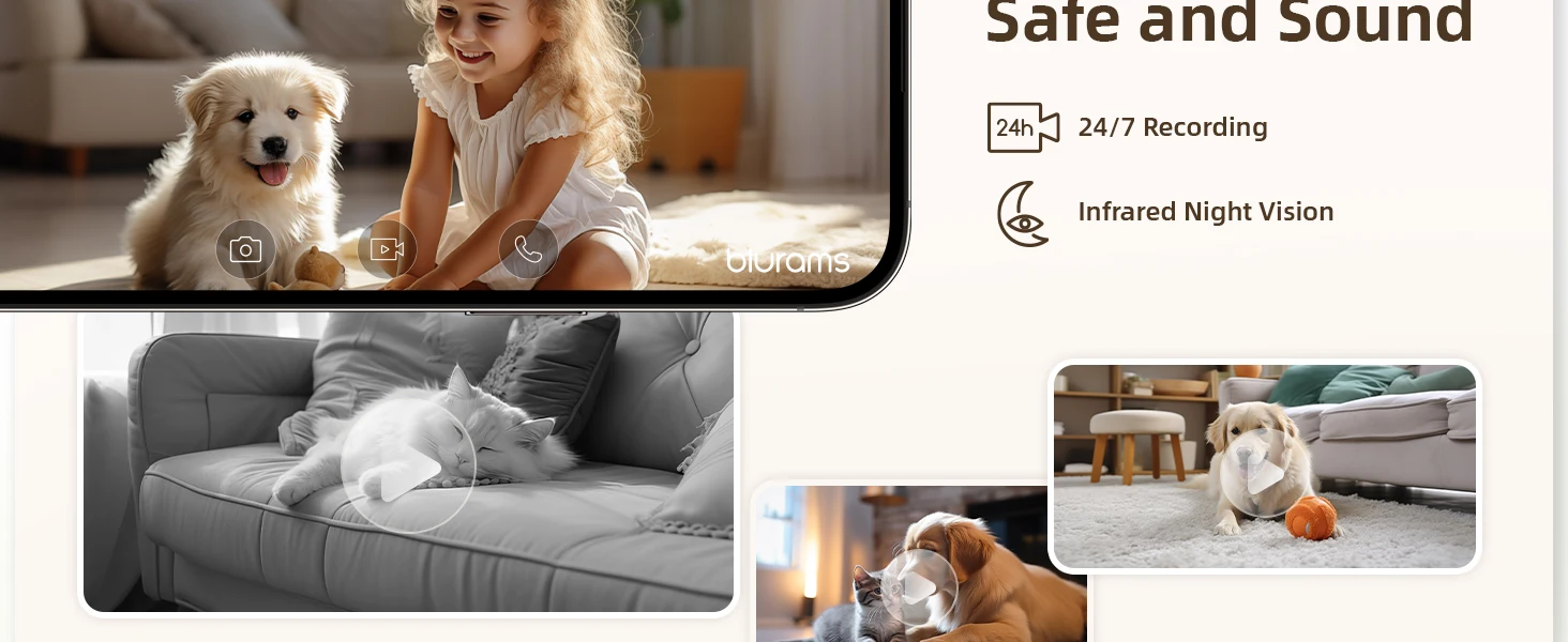 Blurams 2.4&5G WiFi Indoor Camera, 2K, 360° PTZ Pet Dog IP CCTV Camera with Phone App, 2-Way Talk, Night Vision, for Home Securi - Image 10