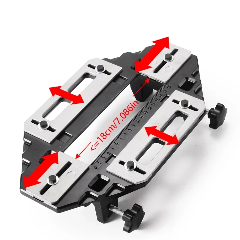 Door Hinge Jig,Woodworking Hole Opener Slotting Locator Aluminum Alloy Door Hinge Installation Kit for Door Lock Installation - Image 2