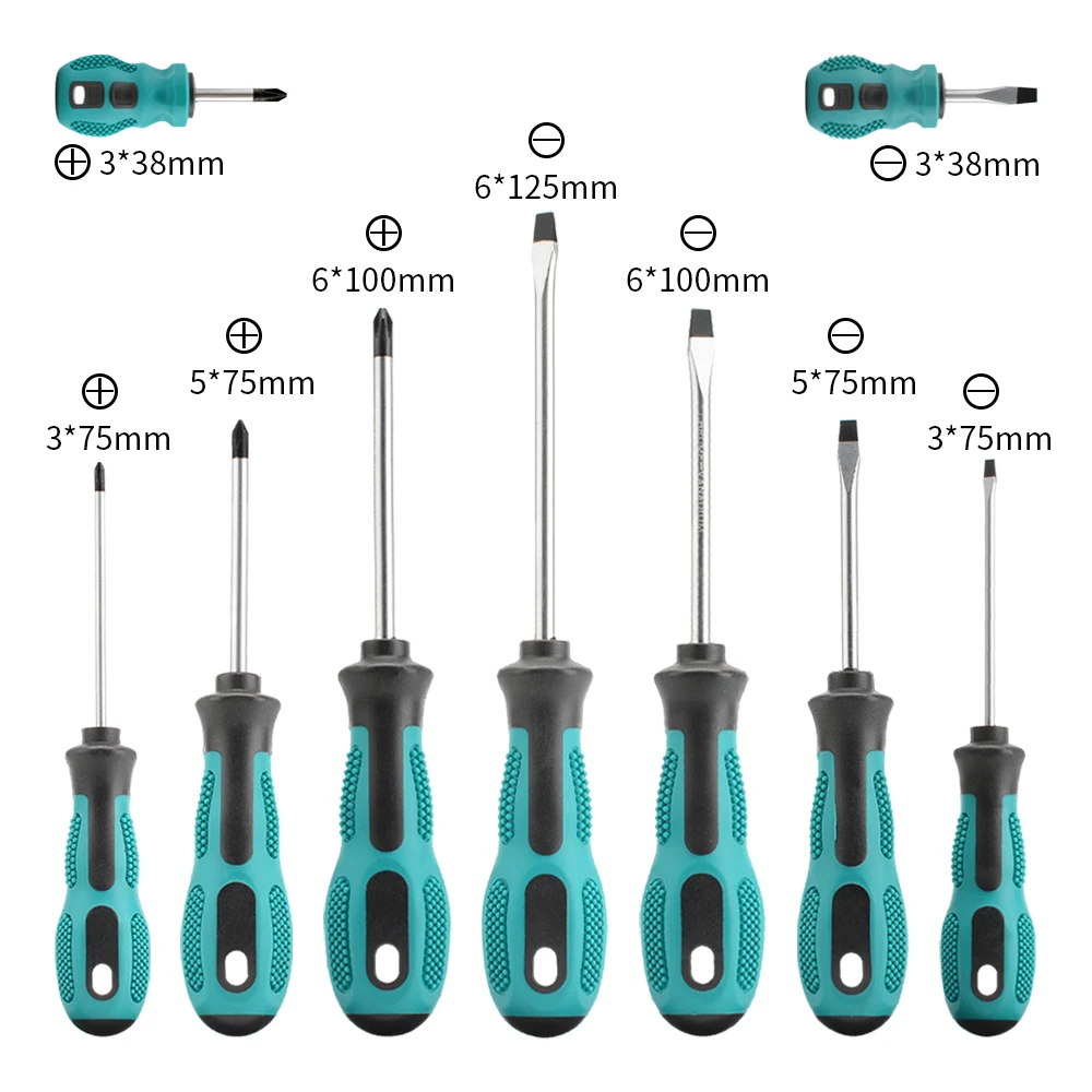 9/6Pcs Magnetic Screwdriver Set Heavy Duty Manual Cross Head Screwdriver Metric Flat Head Screwdriver - Image 7