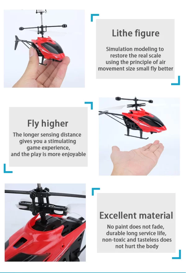 Rechargeable Mini RC Drone Remote Safe Fall-resistant RC Helicopters Drone(No remote control battery) - Image 13