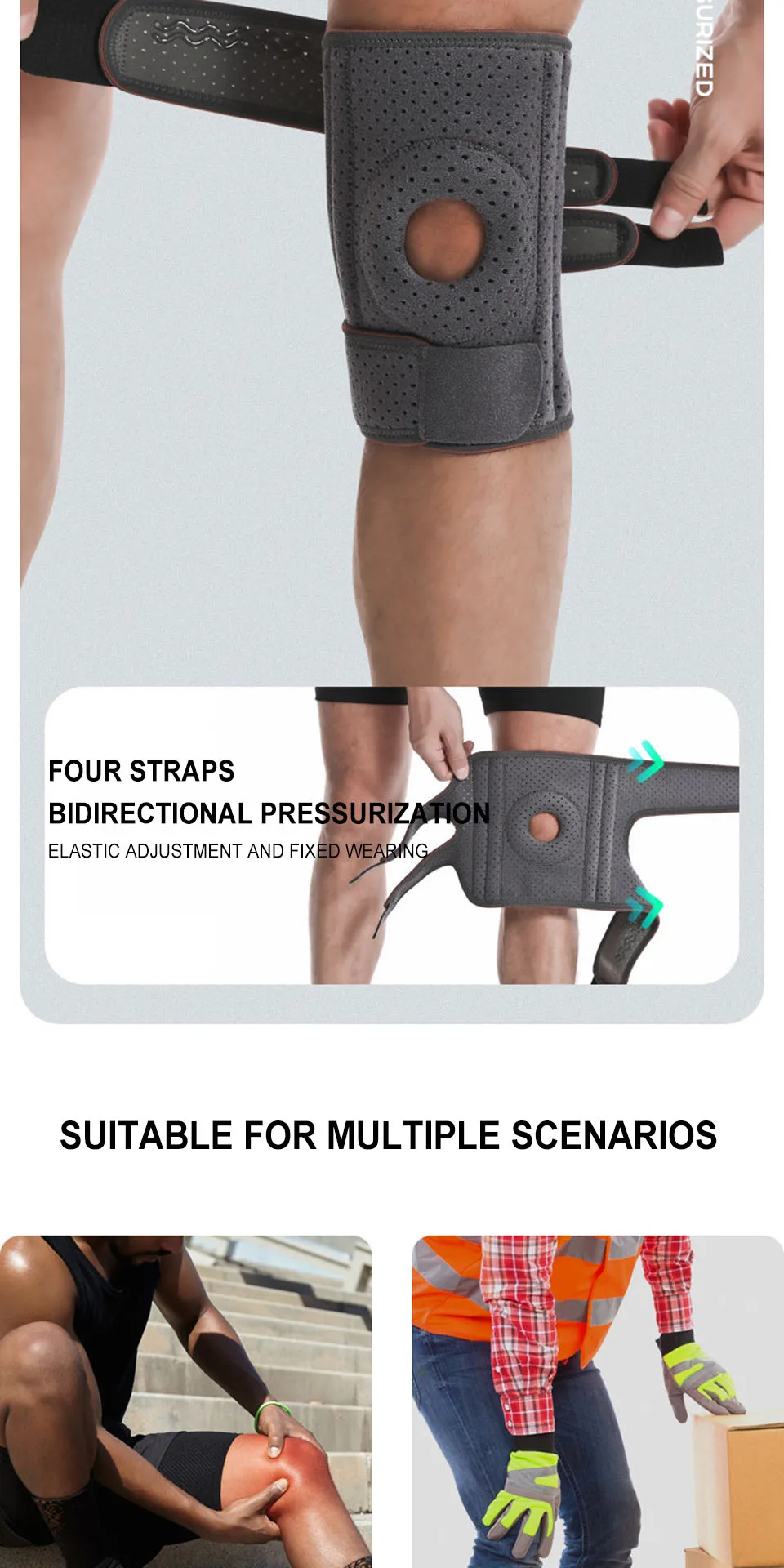 AOLIKES 1PCS NEW Knee Brace with Side Stabilizers & Patella Gel Pads,Knee Support - Image 28