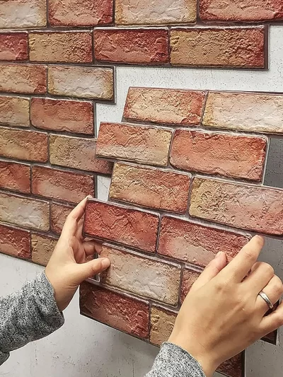 10Pcs Self Adhesive Waterproof 3D Wall Panels Peel and Stick Subway Tile Brick Wallpaper
