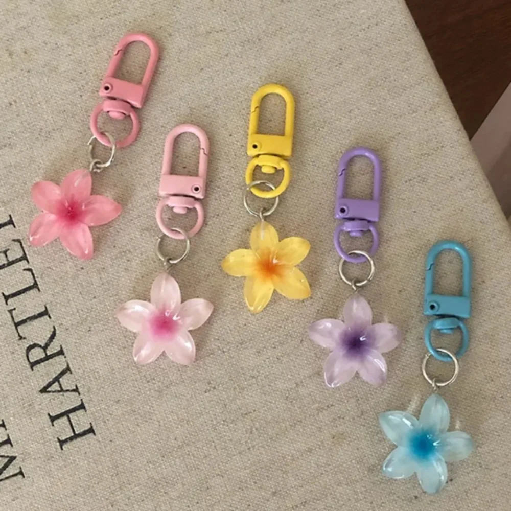 Sweet Colorful Jelly Flower Key Chain Color DIY Flower Cute Keychains Pendant