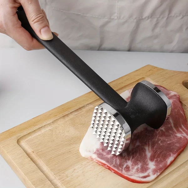 Heavy Duty Kitchen Meat Tenderizer Hammer with Rubber Grip, Stainless Steel Head - Image 5