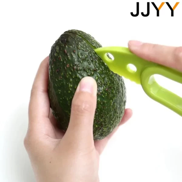 JJYY 3 In 1 Avocado Slicer Shea Corer Butter Fruit Peeler Cutter Pulp Separator - Image 2