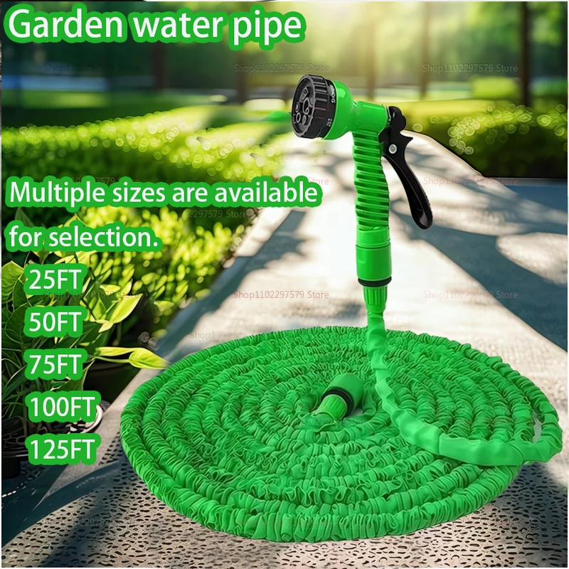 Retractable Magic Garden Hose High Pressure Car Wash Water Gun Watering Device