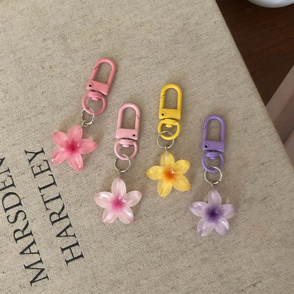 Sweet Colorful Jelly Flower Key Chain Color DIY Flower Cute Keychains Pendant - Image 14