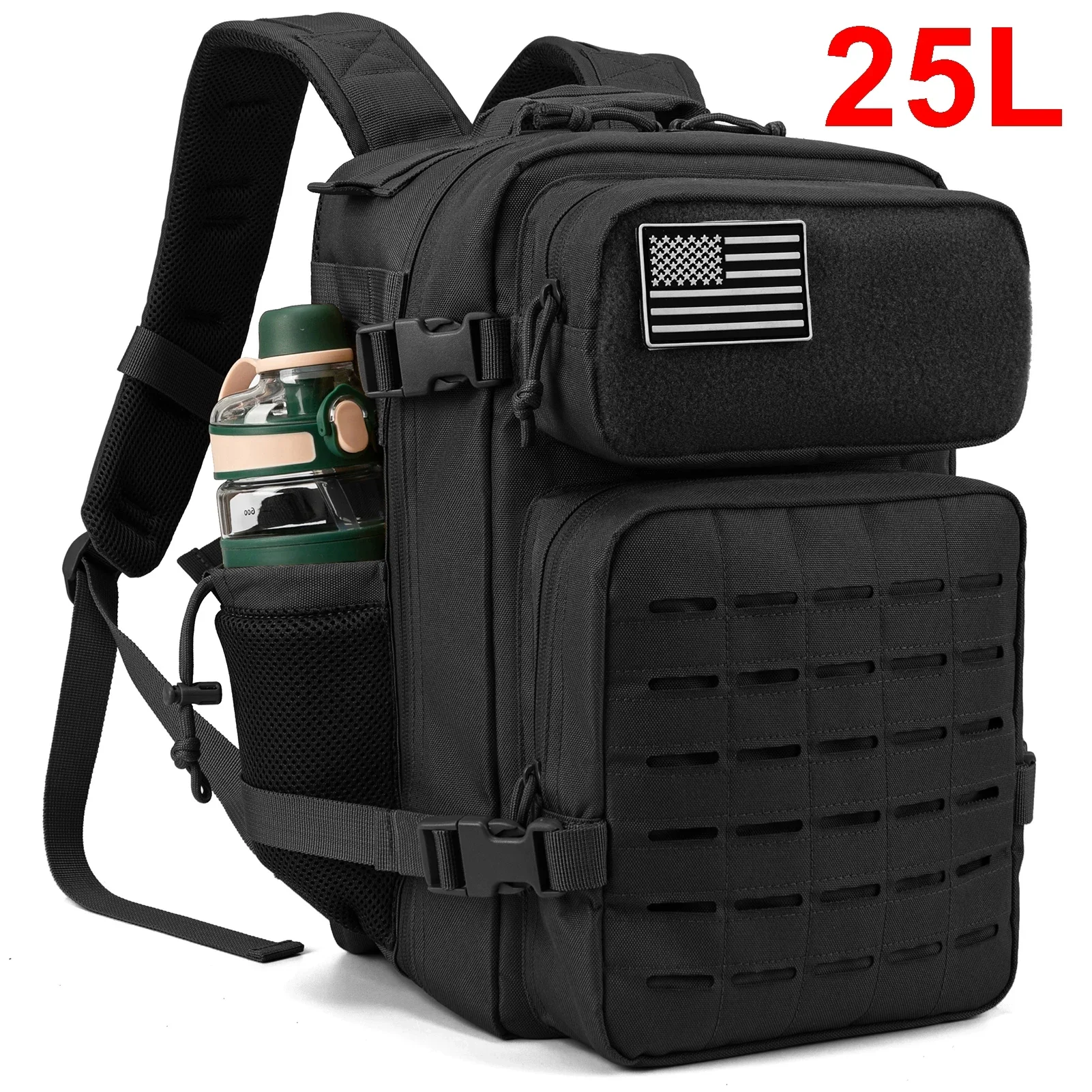25L/45L Tactical Backpack for Men and Women Outdoor Survival Bug Out Bag Rucksack Hking with Bottle Holder - Image 20