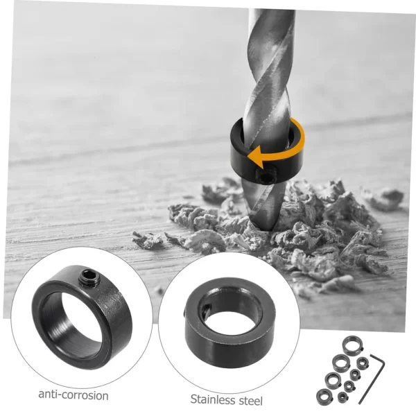 Steel Drill Stop Collar Kit - Metric Adjustable Depth Limiter Rings - Image 23