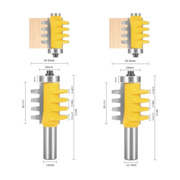 YUSUN 6MM-12.7MM Shank Joint Bit Router Bit Woodworking Milling Cutter For Wood Bit face Mill - Image 3