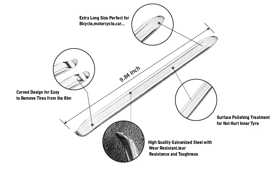 Car Tire Wrench Removal Tool Steel Spoon Tire Iron Rim Opener - Image 15