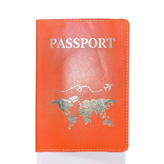 Lover The World Map Passport Cover Hot Stamping Simple Plane Women Men Travel Passport Case - Image 9