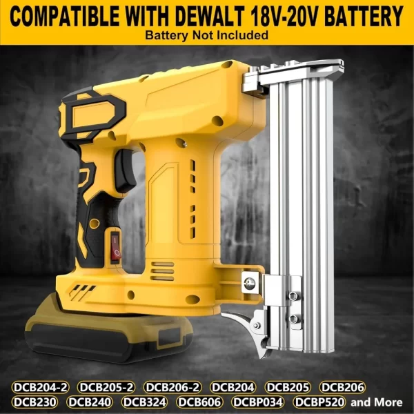 18 Gauge Cordless Brad Nailer Compatible with Dewalt 20V Battery (Not Included), Electric Nail Gun/Staple Guni - Image 2