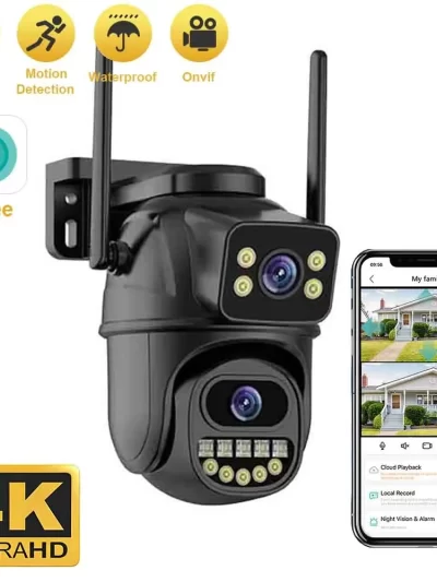 BELIA 4K 8MP WiFi Surveillance Camera, Dual Lens, 4X Digital Zoom, AI Human Detect