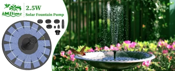 1W/1.5W/2.5W Outdoor Solar Fountain Suitable for Garden Pond Solar Fountain Pump Kit with 6 Nozzles - Image 16
