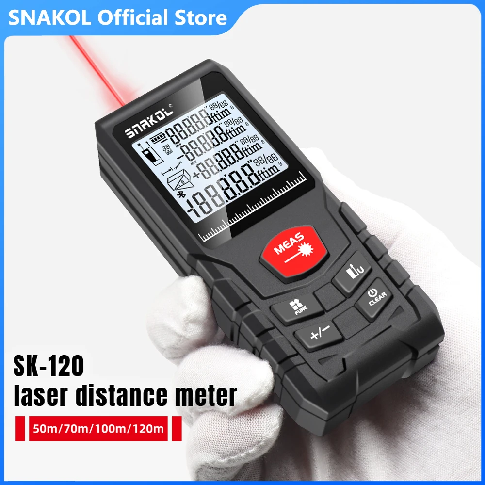 Snakol Laser Distance Meter 50m 70m 100m 120m Rangefinder Profesional Range Finder Digital Tape Measure