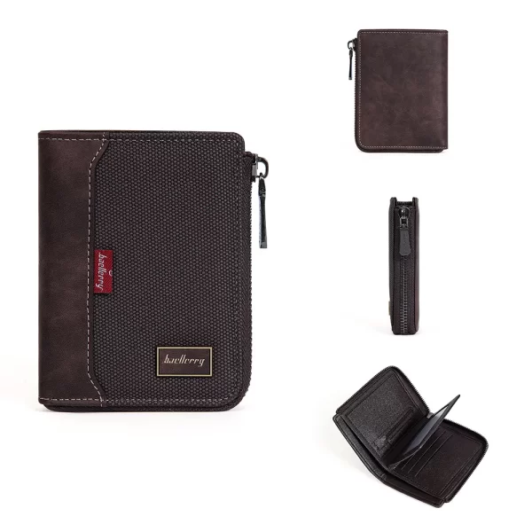 Baellerry RFID Simple Short Men Zipper Wallets Luxury Brand Card Holder Photo Holder Coin Pocket - Image 10