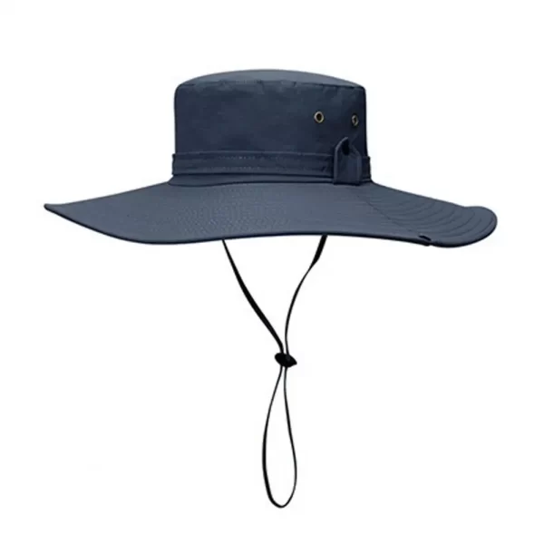 Fisherman Hat Wide Brim Solid Color Lace-Up Design Men Women Outdoor Hat Versatile Sun Protection - Image 5