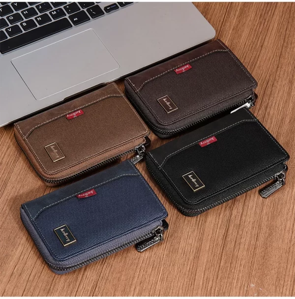 Baellerry RFID Simple Short Men Zipper Wallets Luxury Brand Card Holder Photo Holder Coin Pocket - Image 23