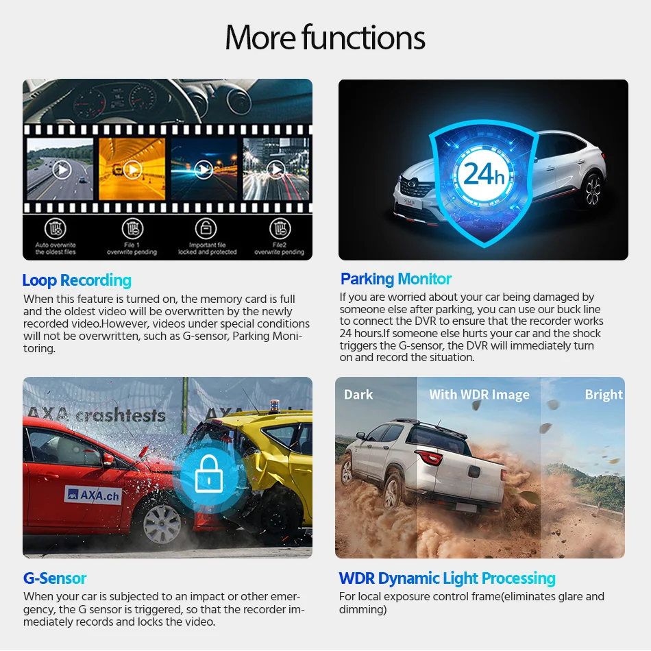 Dash Cam 4K UHD Recording Car Camera DVR Night Vision Video Recorder Built-In Wi-Fi Support GPS 24H Parking - Image 19