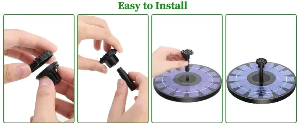 1W/1.5W/2.5W Outdoor Solar Fountain Suitable for Garden Pond Solar Fountain Pump Kit with 6 Nozzles - Image 18