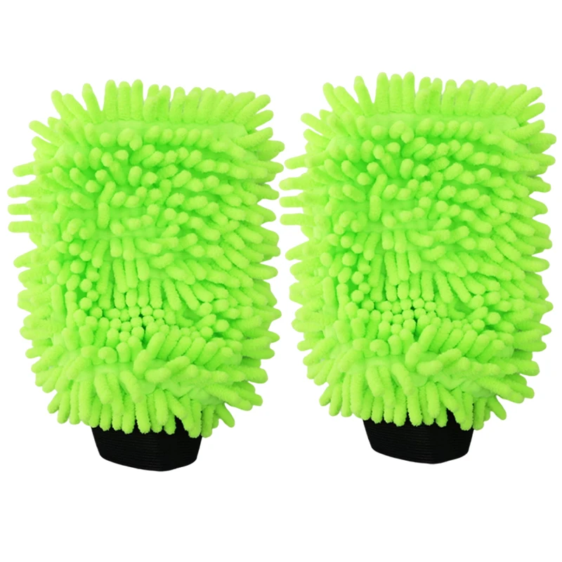 Super Absorbent Car Wash Sponge Microfiber Car Wash 1/2pcs Green Gloves Scratch Free - Image 7