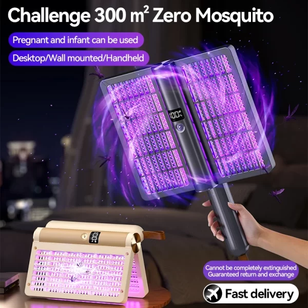 Electric Shock Mosquito Swatter Foldable Zapper Anti Mosquito Lamp Repellent Killer Rechargeable - Image 2