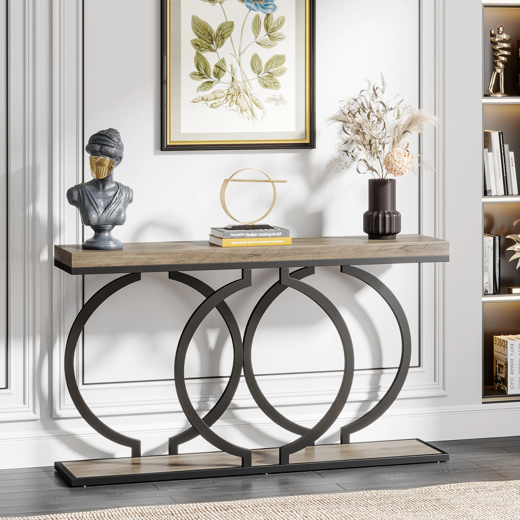 Tribesigns Gold Console Table, 55 inch Faux Marble Entryway Table Narrow Long Sofa Table - Image 16