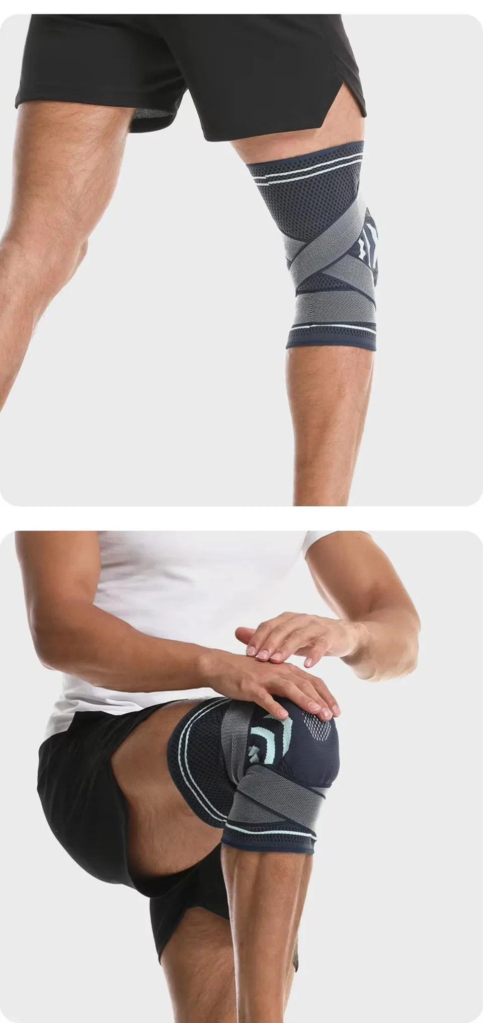 AOLIKES 1PCS Knee Brace Support Straps Knee Compression Sleeves - Image 25