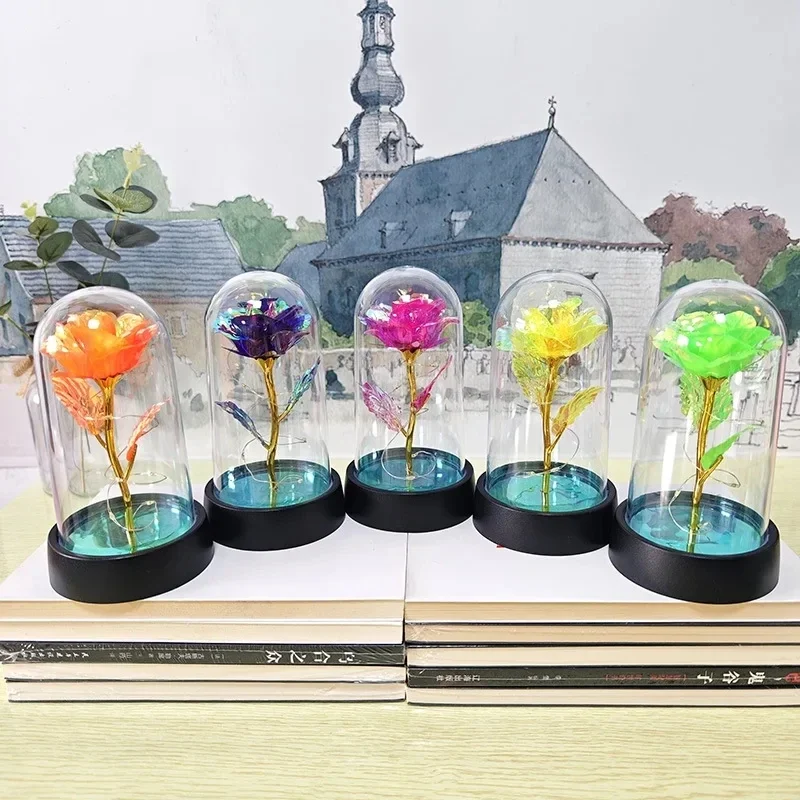 Artificial Rose Flowers Valentines Day Gift for Girlfriend Eternal Rose LED Light - Image 5