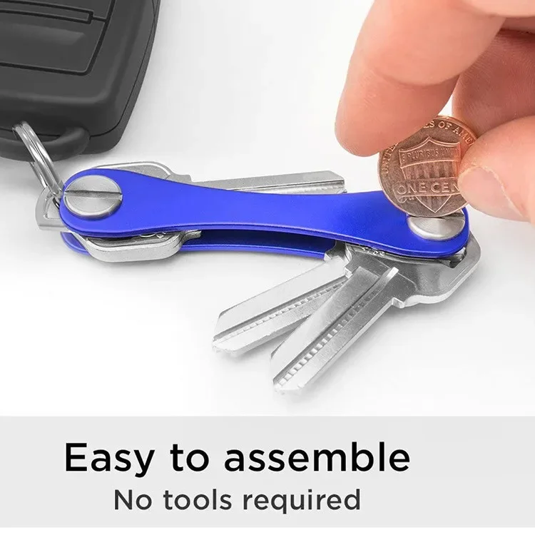 Smart key chain Mini Key Organizer Compact Key Wallet Aluminum - Image 3