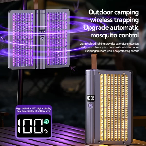 Electric Shock Mosquito Swatter Foldable Zapper Anti Mosquito Lamp Repellent Killer Rechargeable - Image 6