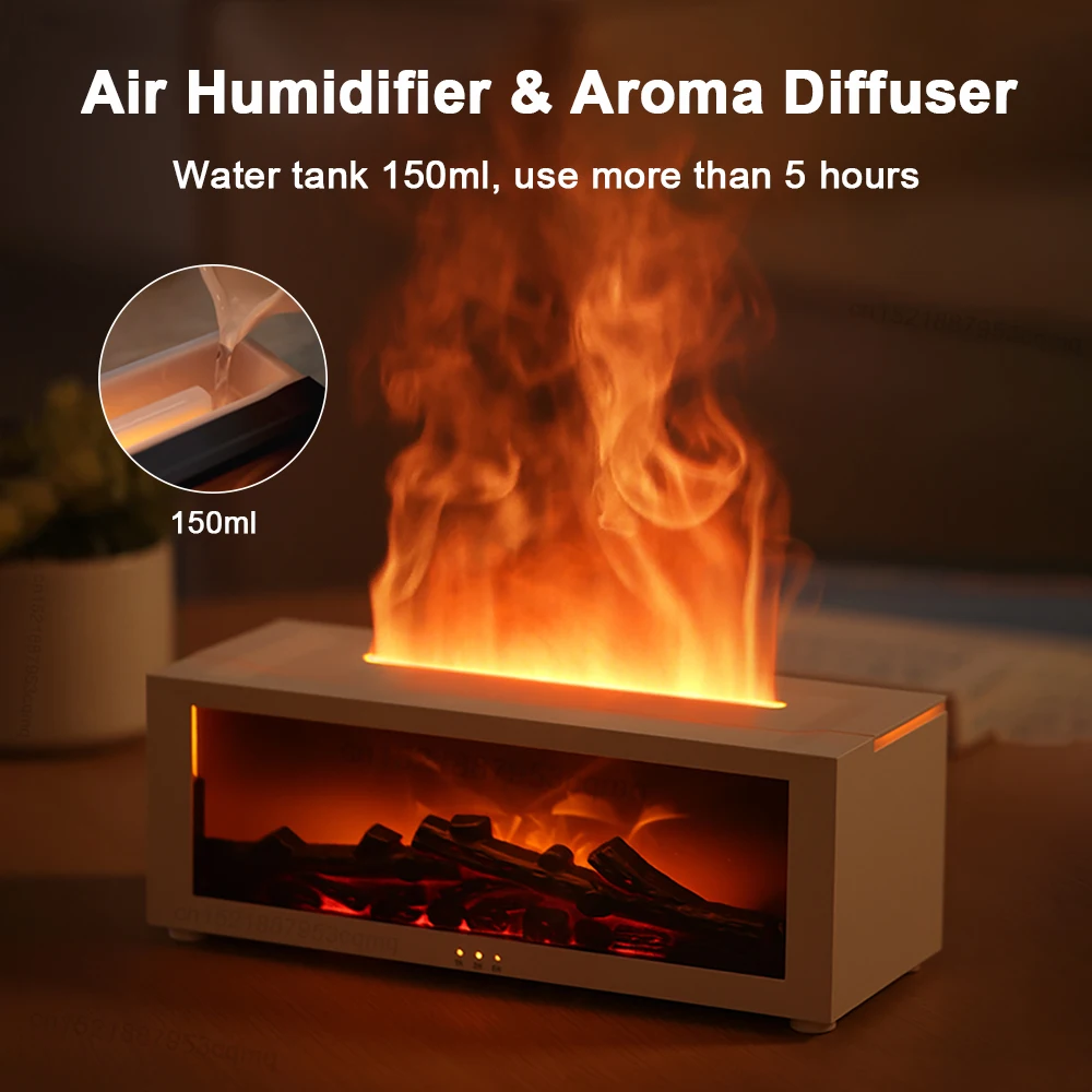 Air Humidifier Essential Oils Humidifiers Home Aroma Humidifier Flame Automatic Fragrance Diffuser With LED Light Remote Control - Image 2