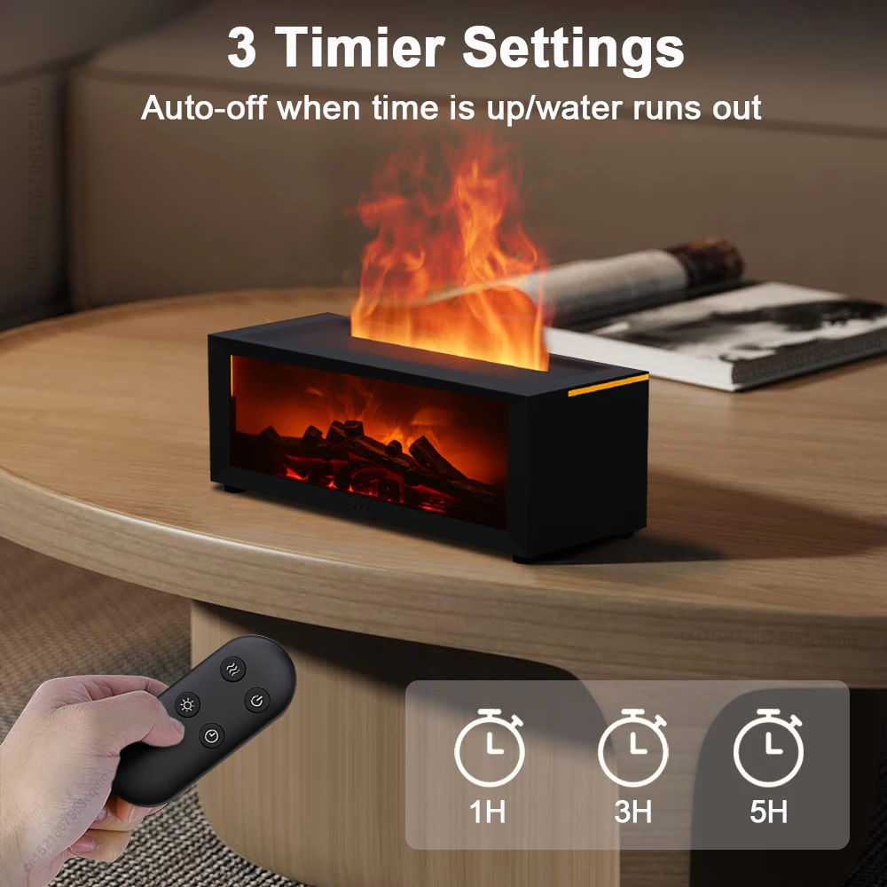 Air Humidifier Essential Oils Humidifiers Home Aroma Humidifier Flame Automatic Fragrance Diffuser With LED Light Remote Control - Image 4