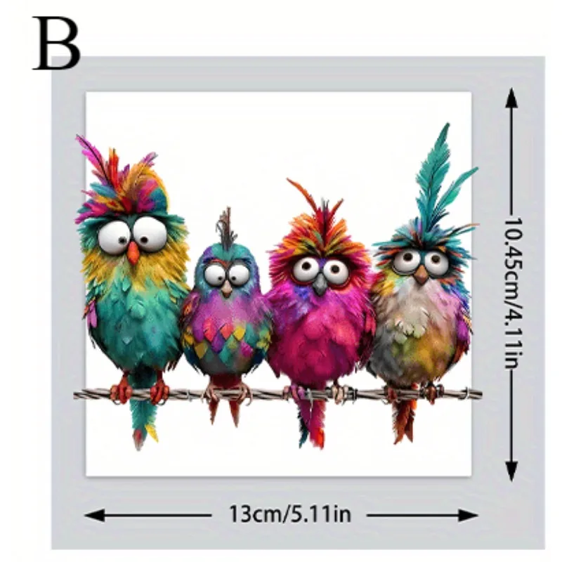 1PC Funny Bird Creative Glass Window Decorative Stickers for Windows Glass Wall Mirror - Image 7