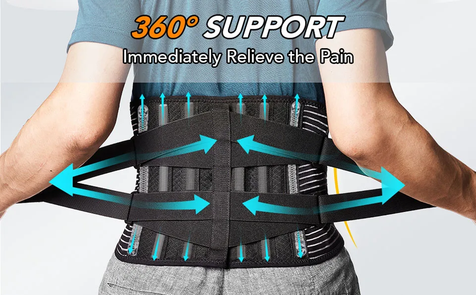 AOLIKES Lower Back Brace with 6 Stays Anti-skid Orthopedic lumbar Support Breathable Waist Support Belt - Image 16