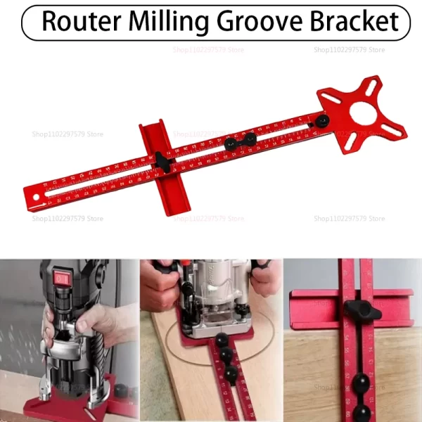 3 in 1 Router Milling Groove Bracket for Woodworking Circular Cutting Jig Aluminum