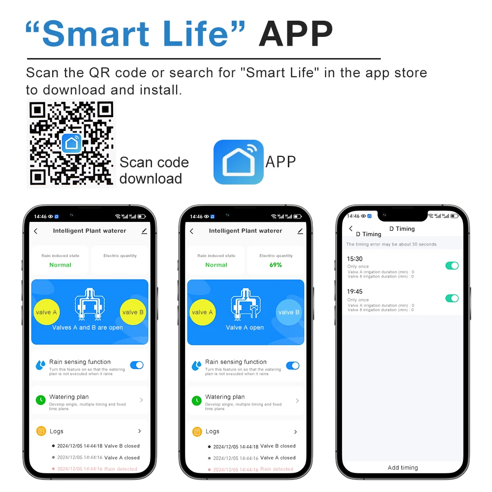 New 1/2 Outlets Solar Irrigation Timer Smart APP Control Automatic Irrigation System Outdoor Water Timer Garden Watering Tool - Image 15