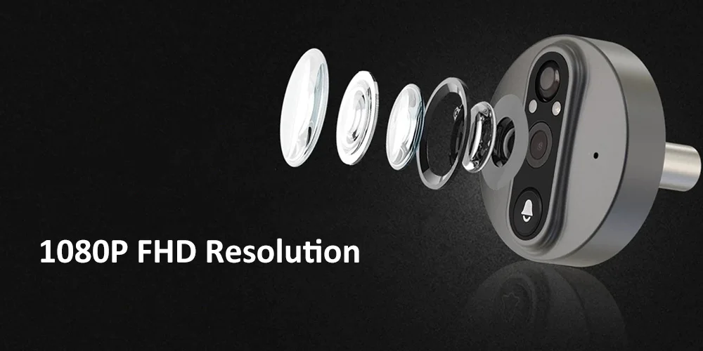 3MP Smart Life Tuya 1080P WiFi Door Bell Eye Peephole Camera 5000mAh Battery PIR Motion Detector IR Alexa Google Digital Viewer - Image 21