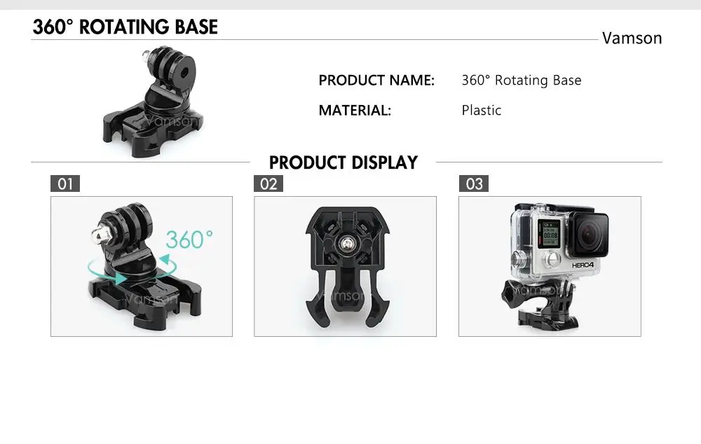 Vamson for Insta360 X3 Accessories 360 Degree Rotary Backpack Clip Clamp Mount for Insta360 One X2 Dji Action 3 2 Go Pro Camera - Image 25