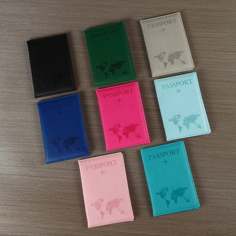 Lover The World Map Passport Cover Hot Stamping Simple Plane Women Men Travel Passport Case - Image 6