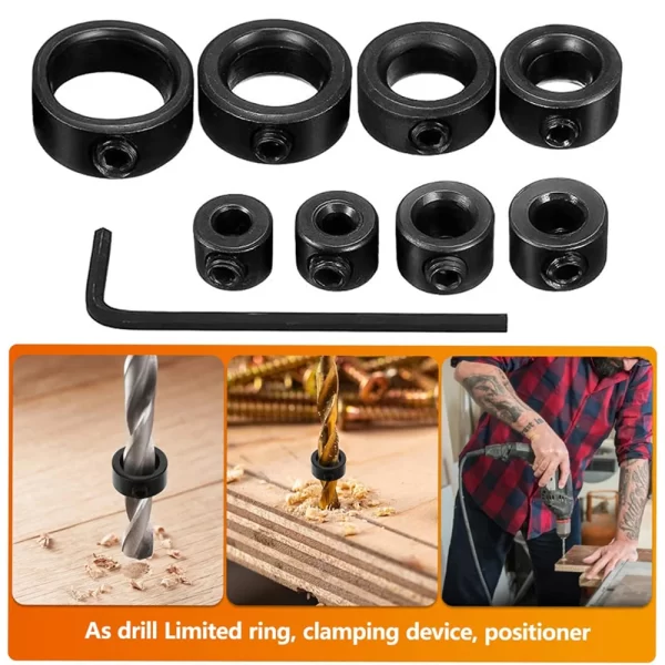 Steel Drill Stop Collar Kit - Metric Adjustable Depth Limiter Rings - Image 10
