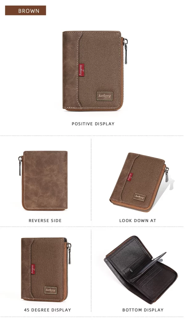 Baellerry RFID Simple Short Men Zipper Wallets Luxury Brand Card Holder Photo Holder Coin Pocket - Image 19
