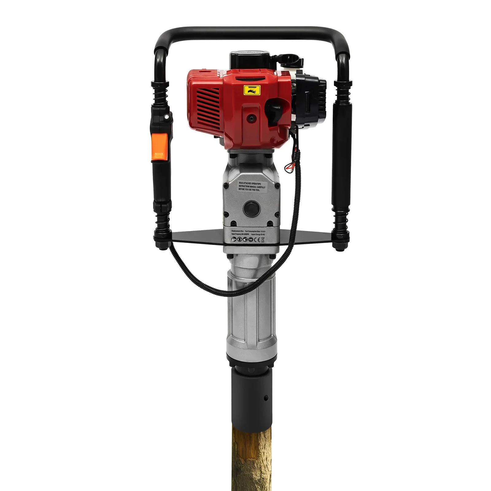 1900W 2-stroke gasoline pile driver Gardens Air Cooling 52CC, Single-cylinder 6500RPM socket ground auger 55-70mm - Image 24