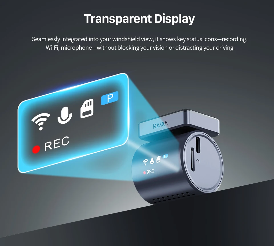 2K KAWA MINI 3 Pro Cameras for Car DVR Tiny Dash Cam 24 Parking Auto Video Recorder WiFi APP Voice Control Car dashcam - Image 10