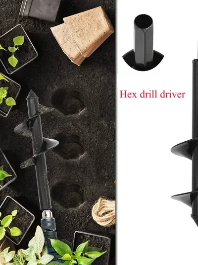 Garden Auger Spiral Drill Bit Hex Drive Drill Planting Hole Digger