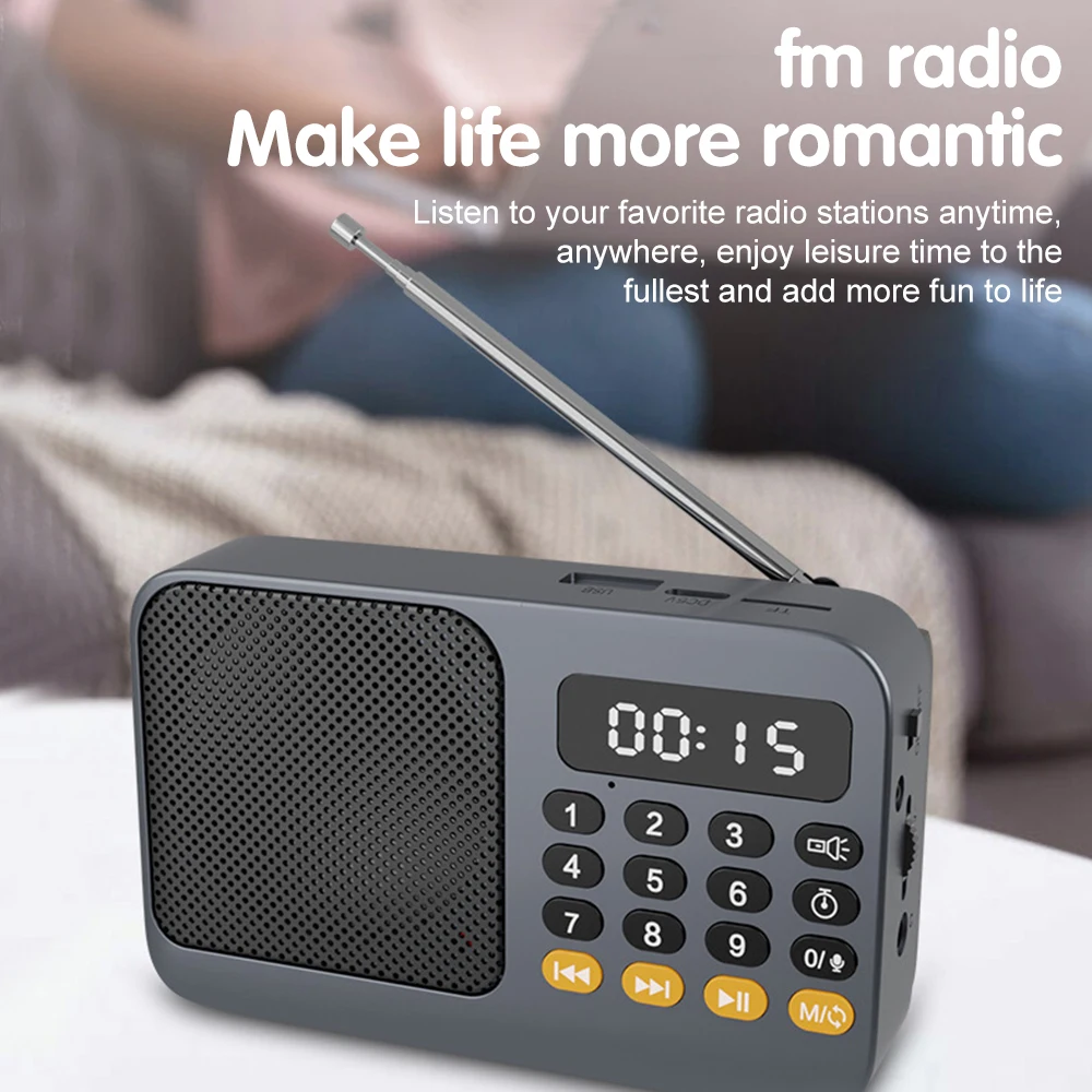 Portable Radio Music Player Handheld Rechargeable Digital FM USB TF MP3 Player Speaker - Image 17